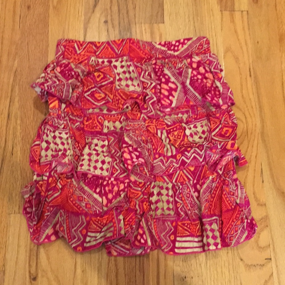 Ruffle multicolored skirt